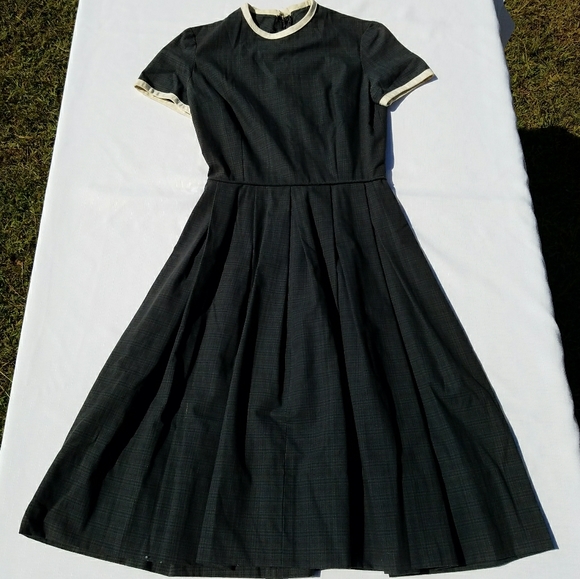 VTG 50's Handmade Dress Black Ringer Pinup - Picture 2 of 14